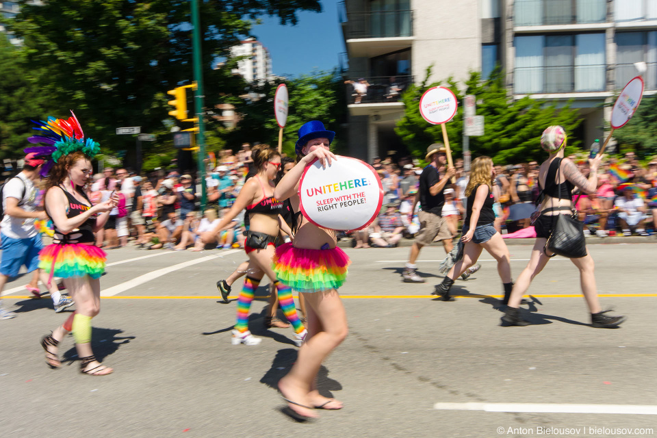 Unitehere: Sleep with right people — Vancouver Pride Parade, 2014