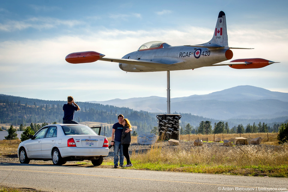 CT-133 Silver Star monument to RCAF420 Cadet Corps in Princeton, BC