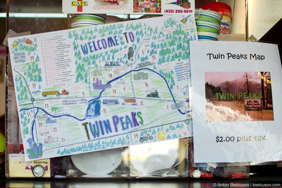 Twin Peaks filming locations map (North Bend, WA)