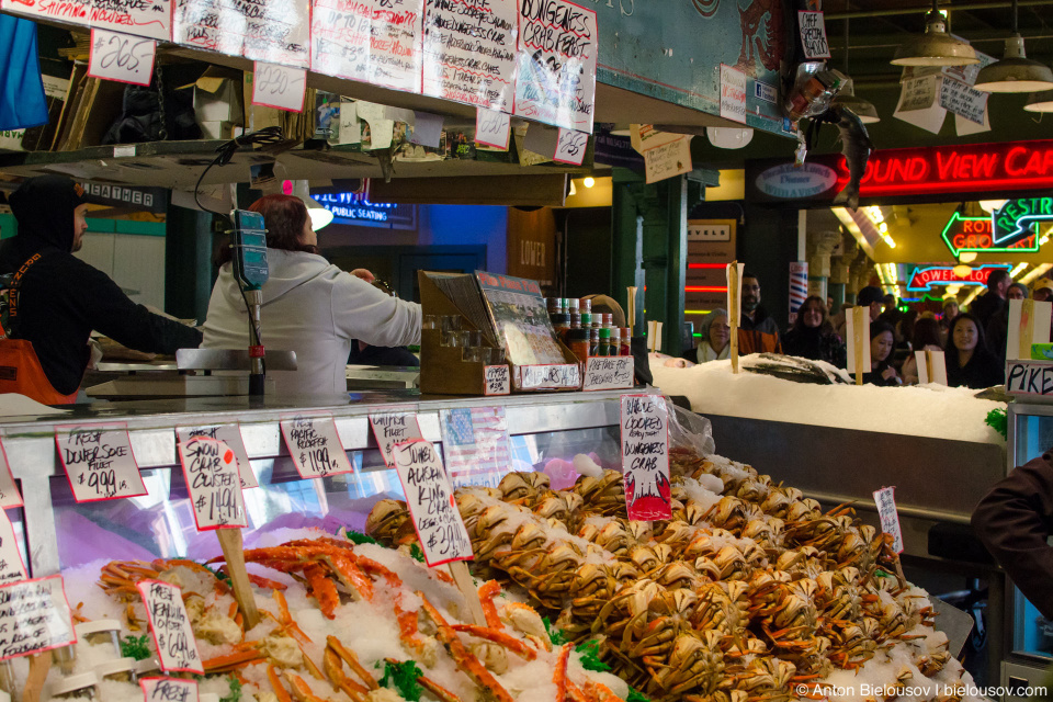 Рыбный рынок Pike Place Market (Seattle, WA)