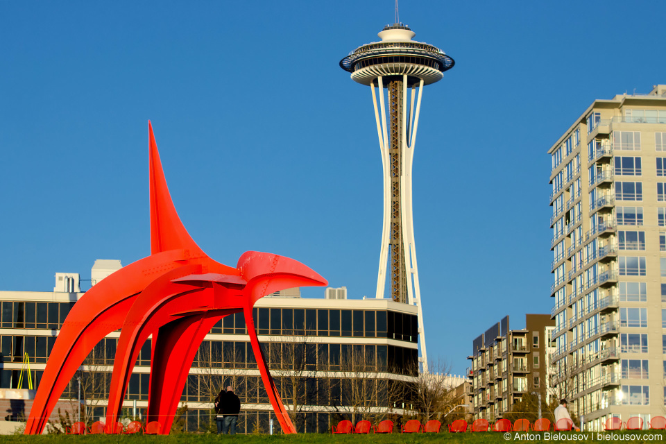 Space Needle as seen from Olympic Sculpture Park (Seattle, WA)