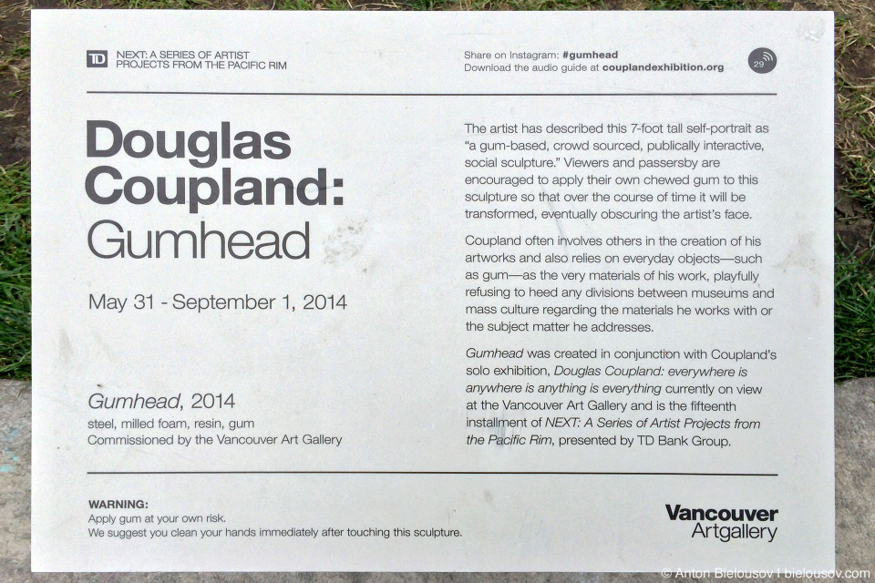 Douglas Coupland's Gumhead in Vancouver