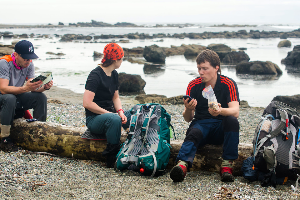 Привал на пляже, West Coast Trail