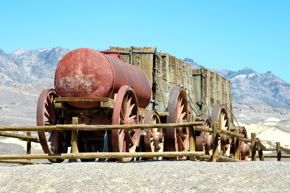 Twenty-mule-team wagons, Death Valley, CA