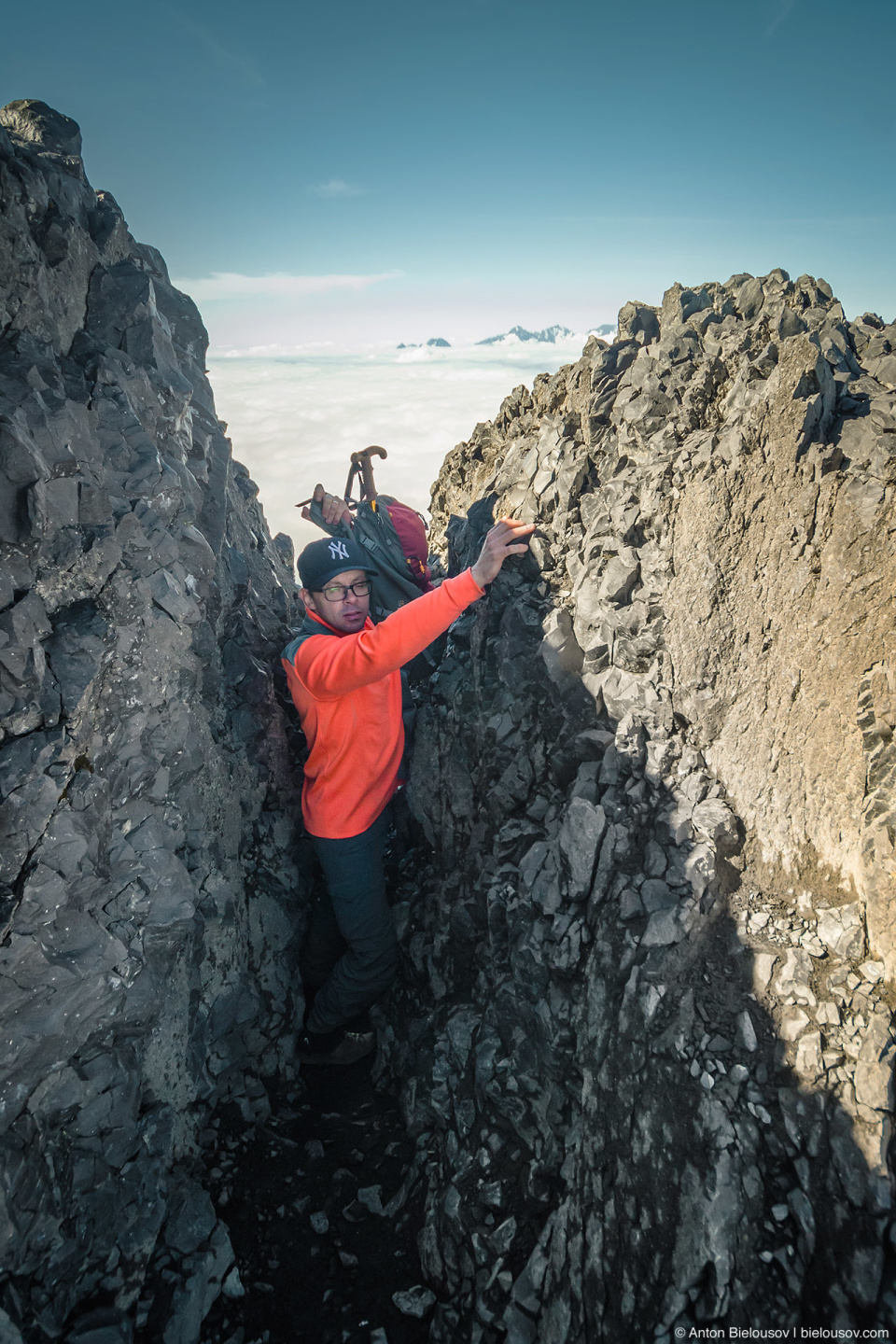 Climbing Black Tusk chute