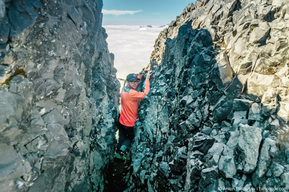 Climbing Black Tusk chute