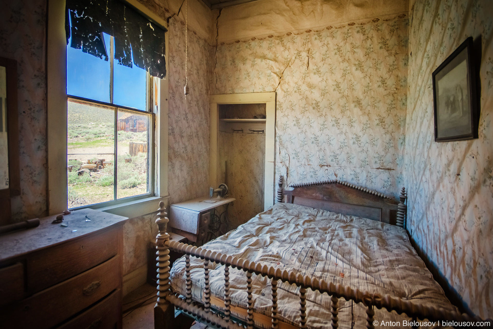 Bedroom interior, Bodie, CA