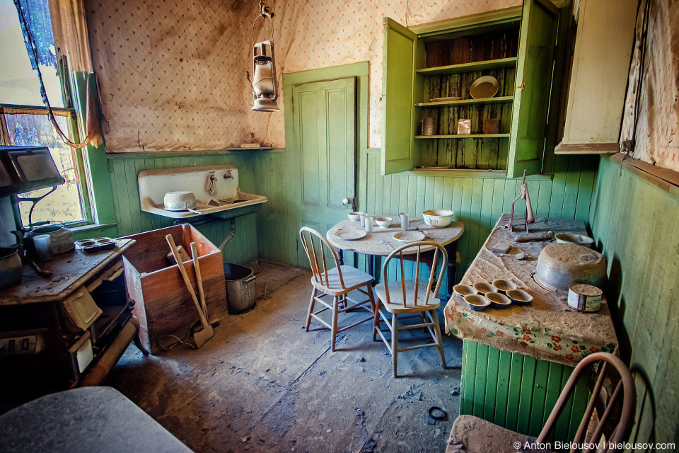 Kitchen interior, Bodie, CA