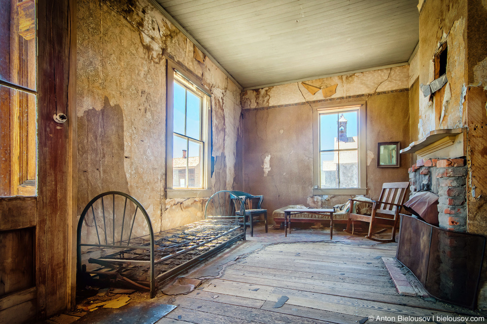 Living room interior, Bodie, CA