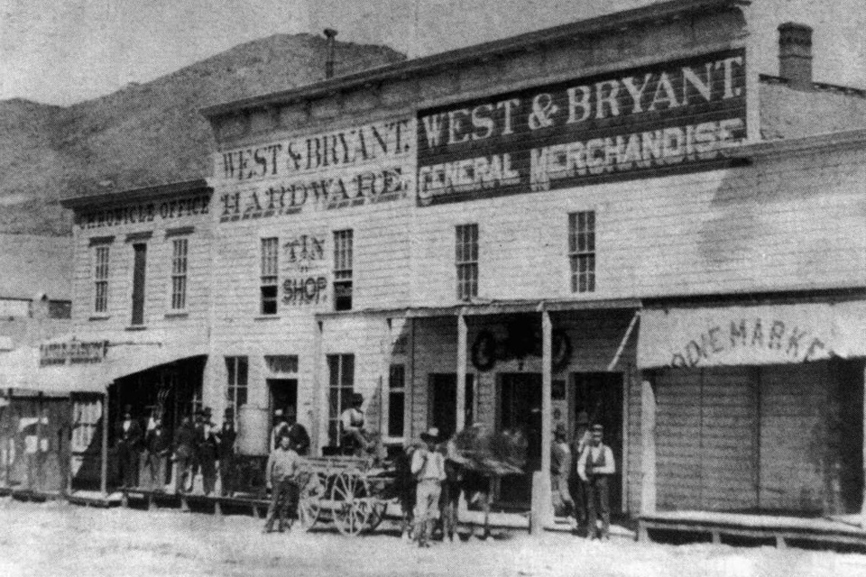 Horse and wagon on Main Street, Bodie, Ca, 1880. Photo by R.E. Wood