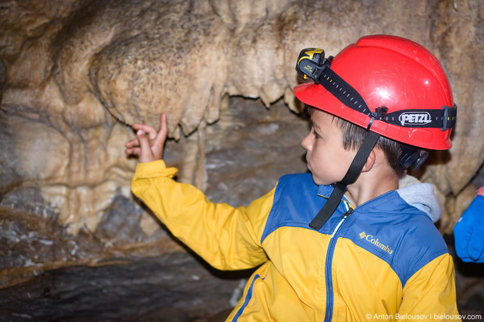 Calcite in Horne Lake Riverbend Cave