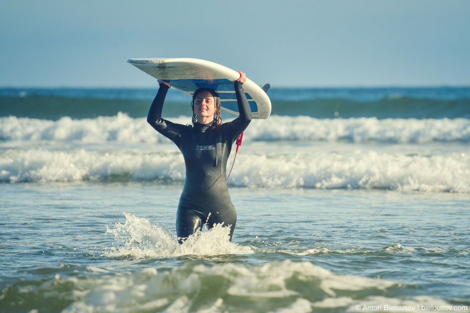 Surfers on Vancouver Island