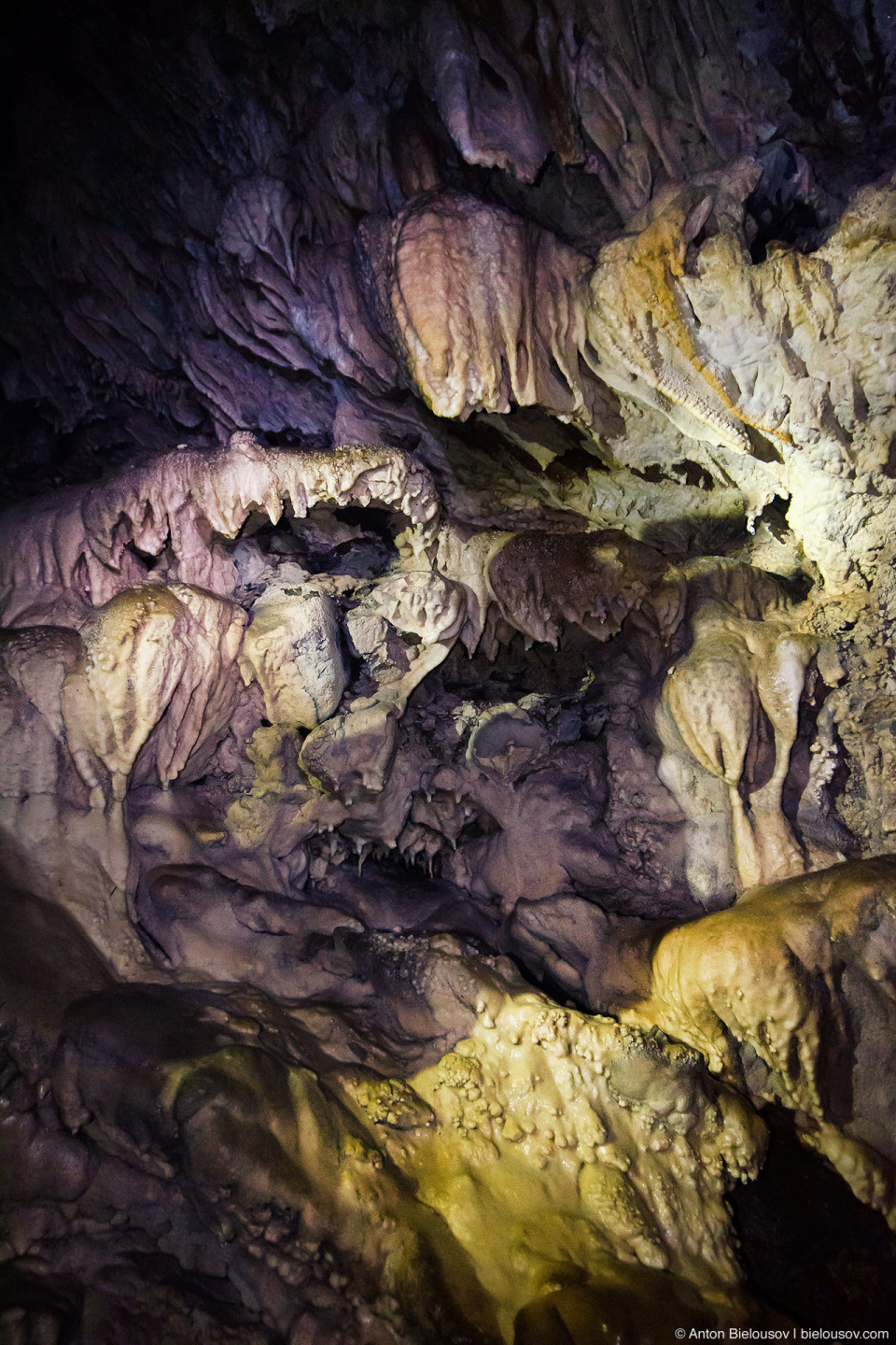 Calcite Formations in Horne Lake Riverbend Cave (Vancouver Island, BC)