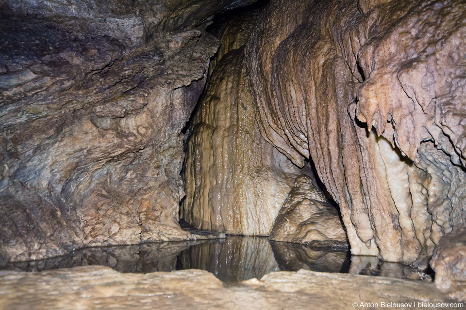 Calcite Resting Buddha Formations in Horne Lake Riverbend Cave (Vancouver Island, BC)