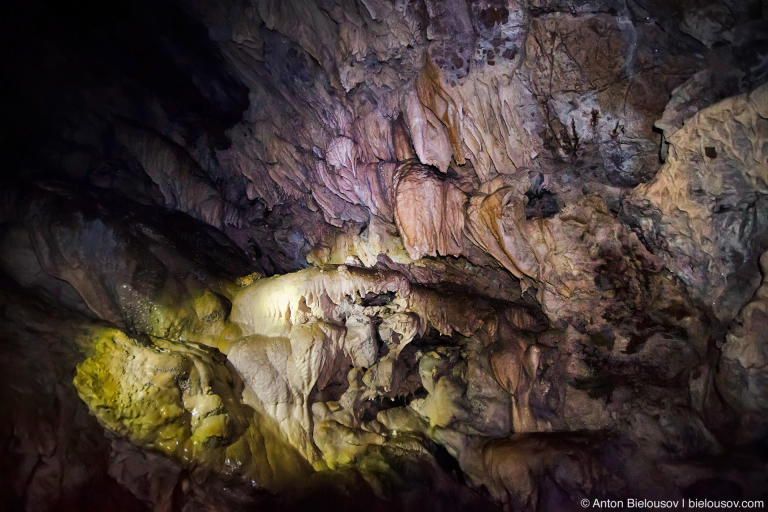 Calcite Formations in Horne Lake Riverbend Cave (Vancouver Island, BC)