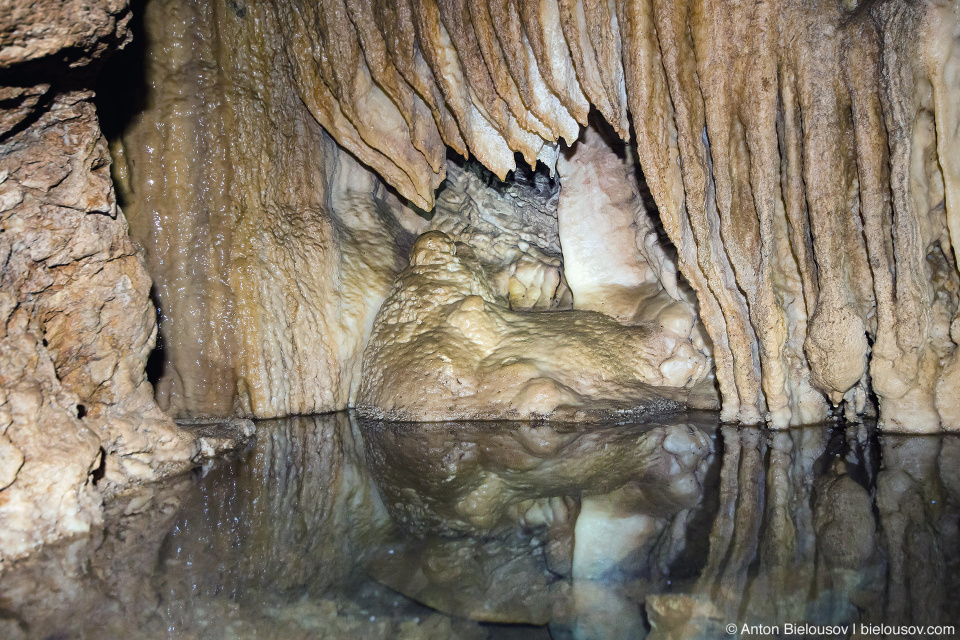 Calcite Resting Buddha Formations in Horne Lake Riverbend Cave (Vancouver Island, BC)