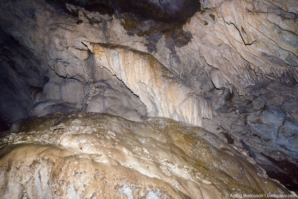 Calcite Wolf Formations in Horne Lake Riverbend Cave (Vancouver Island, BC)