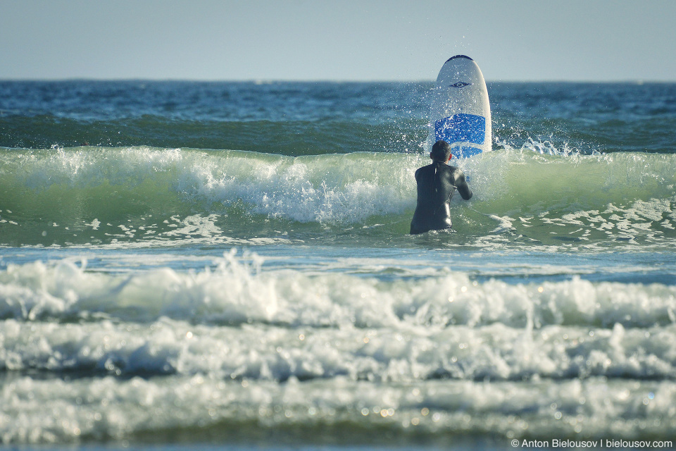 Surfing on Vancouver Island