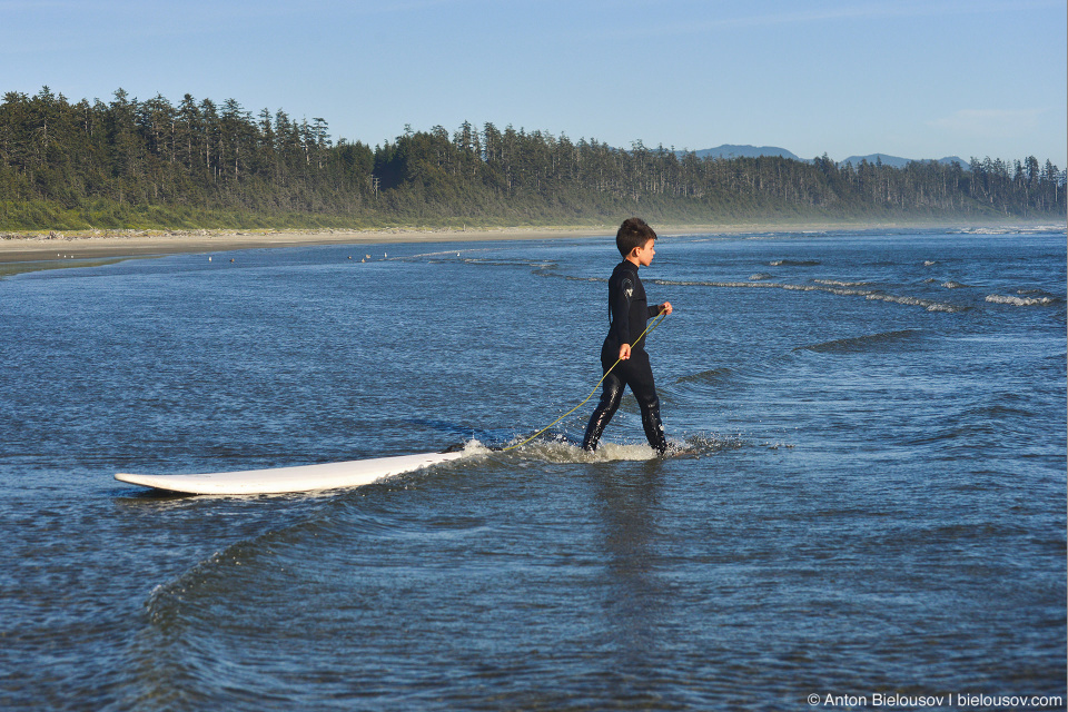 Surfing on Vancouver Island