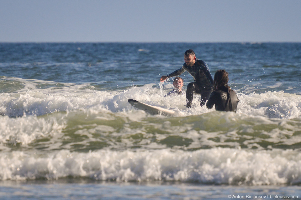 Surfing on Vancouver Island