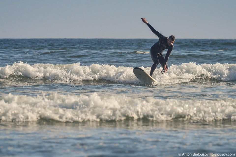 Surfing on Vancouver Island