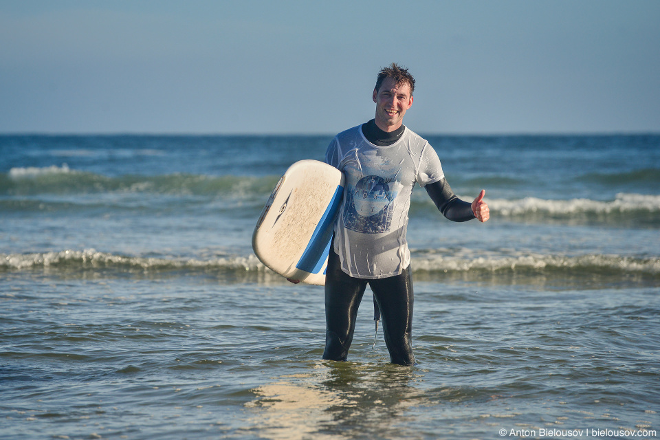 Surfing on Vancouver Island