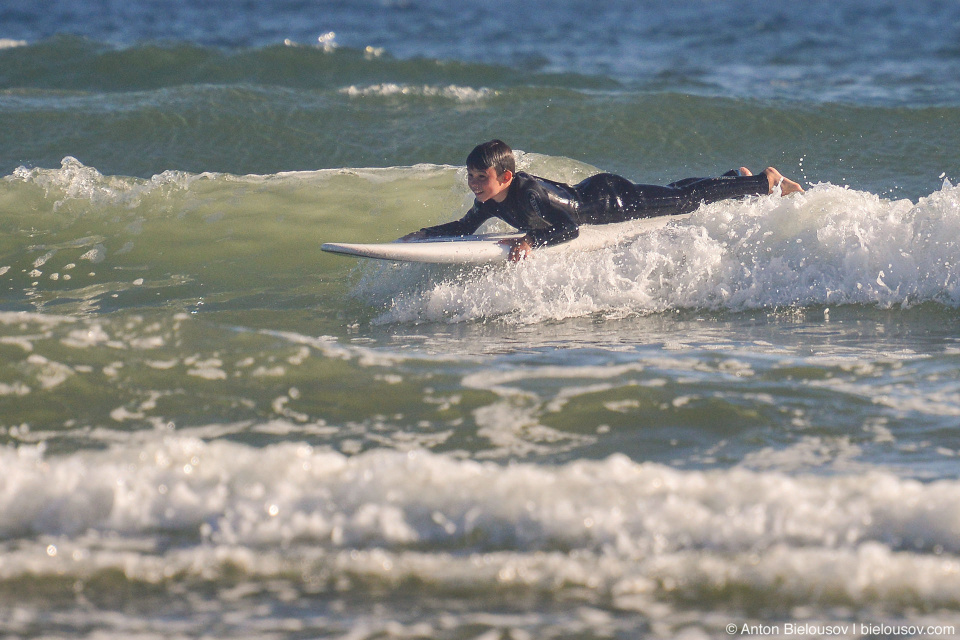 Surfing on Vancouver Island