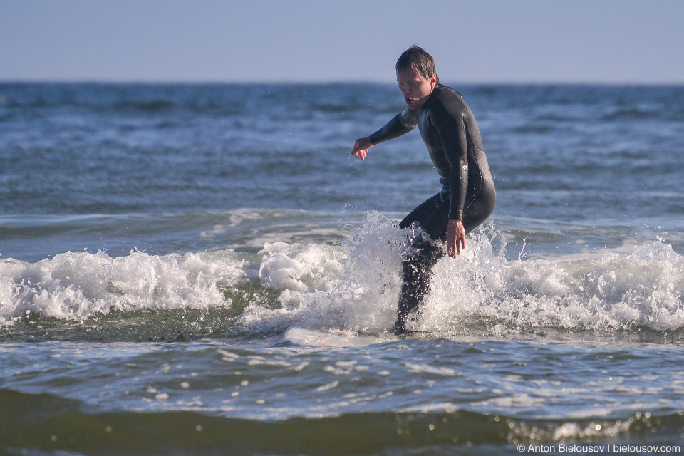 Surfing on Vancouver Island