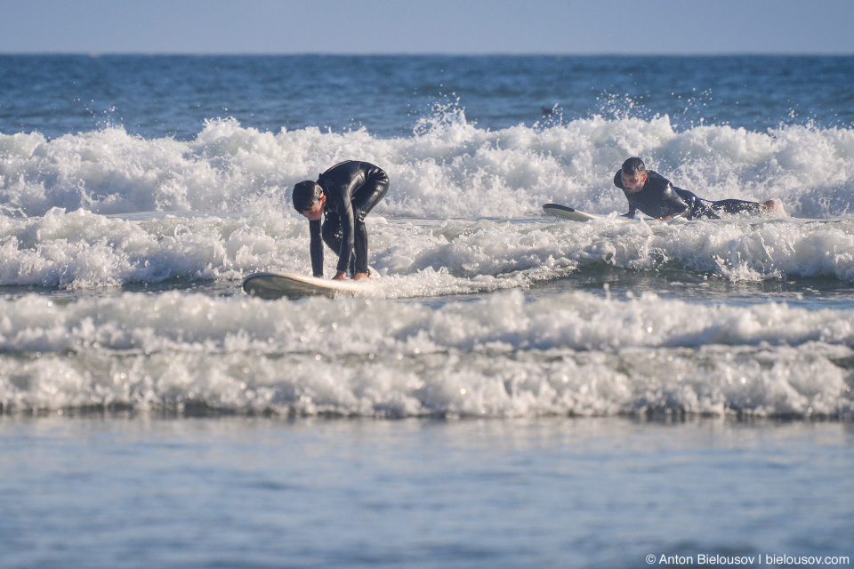 Surfing on Vancouver Island