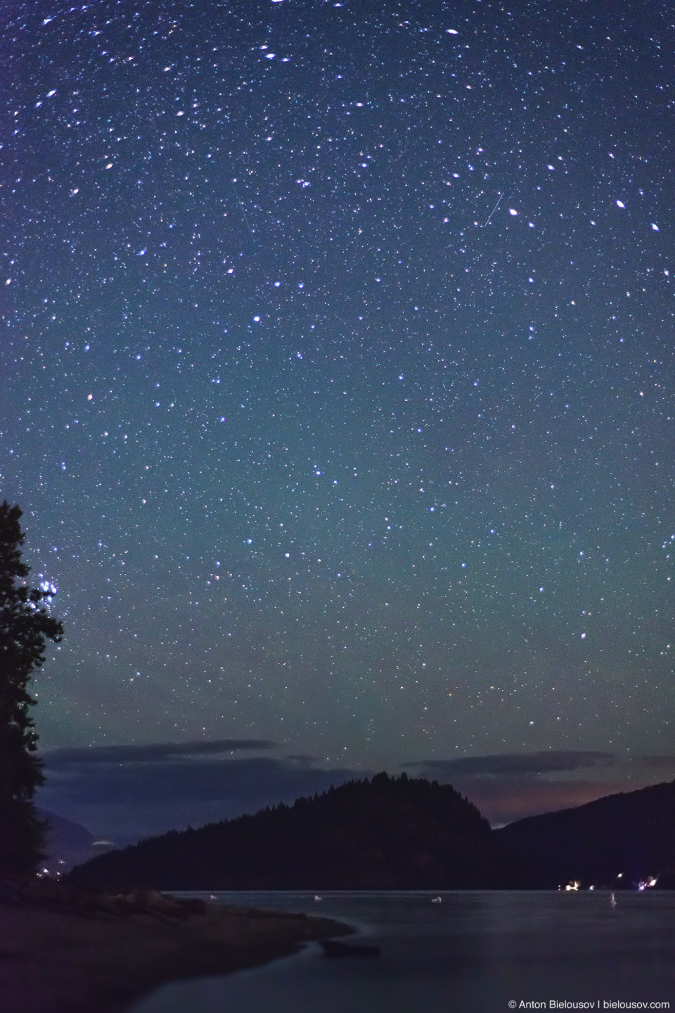 Stars over Copper Island on Shuswap Lake