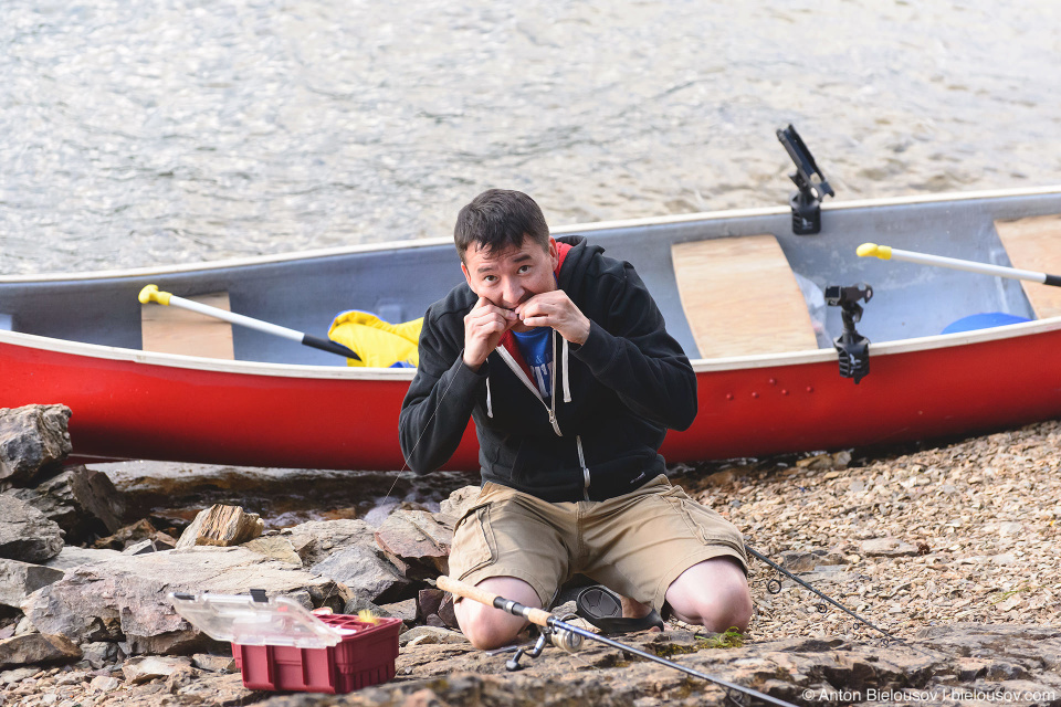 Kayaking and Fishing at Copper Island on Shuswap Lake, BC