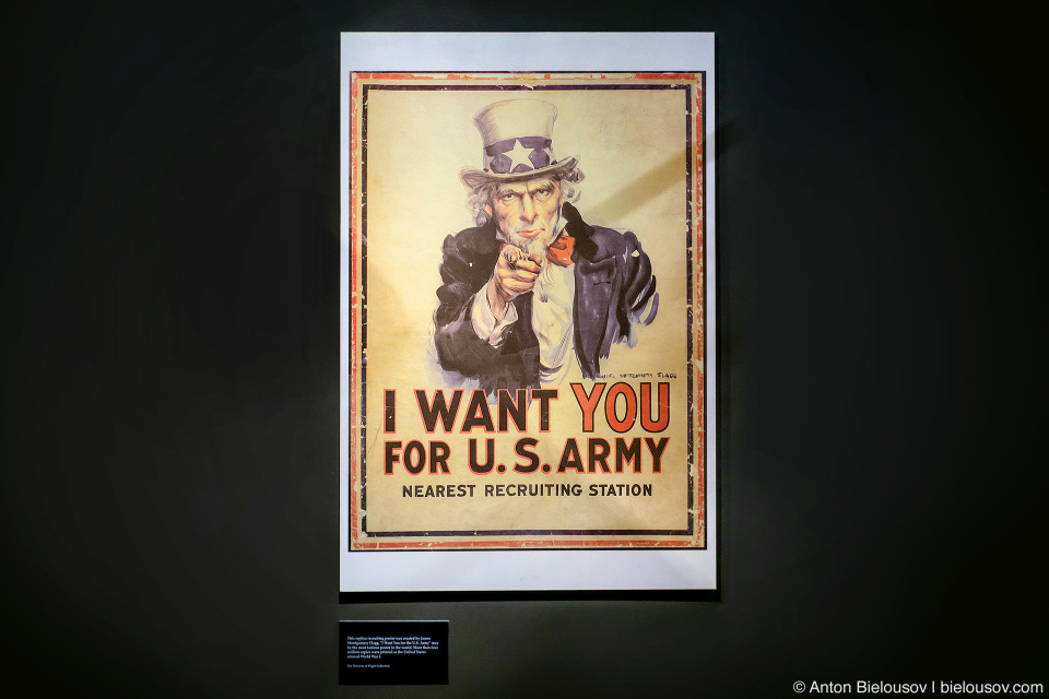 Seattle Museum of Flight: агитационные плакаты времен Первой мировой войны: I Want YOU for U.S.Army