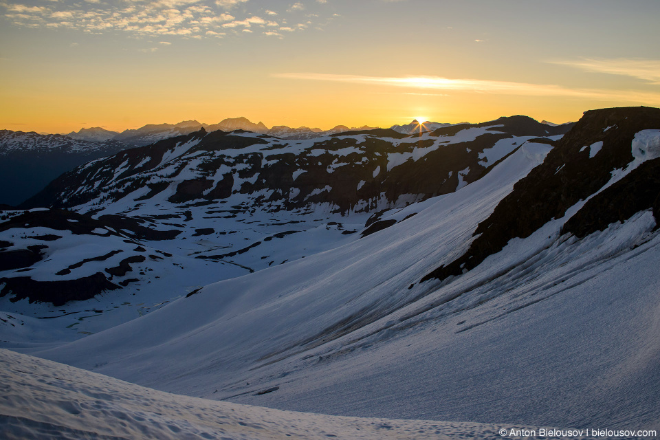 Восход солнца на пике Panorama Ridge