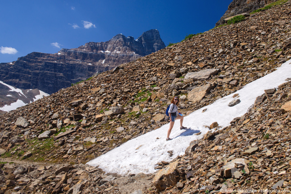 Snow at Wenkchemna Pass Trail (Lake Moraine, Banff National Park)