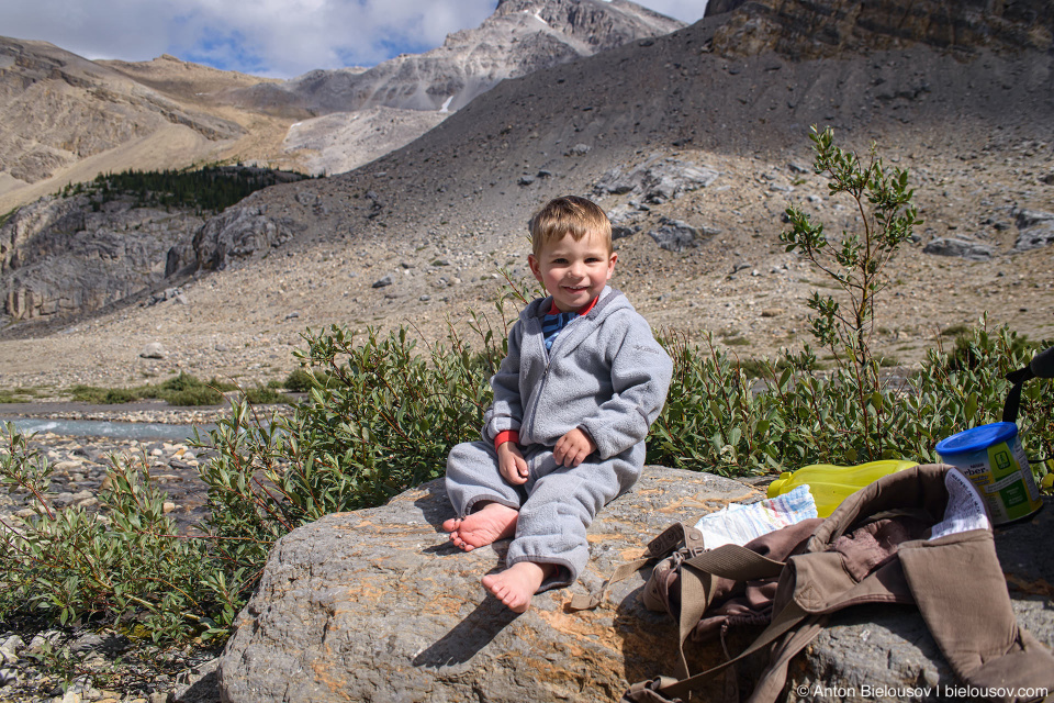 Nathan at Bow Glacier Falls (Banff National Park)