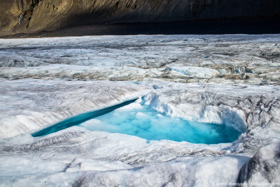 Crevasse in Athabasca Glacier, Columbia Icefield, Jasper National Park