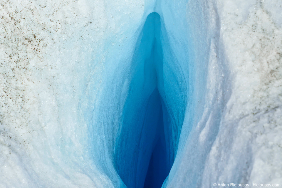 Crevasse in Athabasca Glacier, Columbia Icefield, Jasper National Park