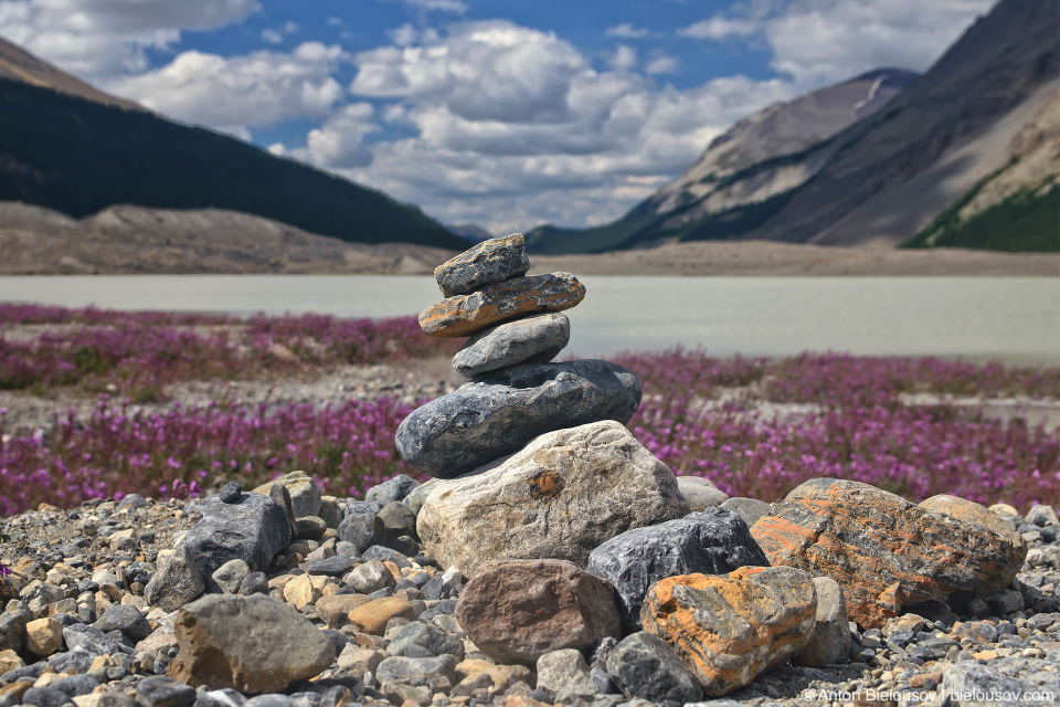 Inuksuk at Athabasca Glacier, Columbia Icefield, Jasper National Park