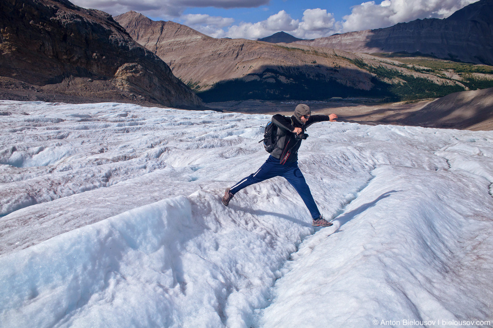 Hiking Athabasca Glacier, Columbia Icefield, Jasper National Park