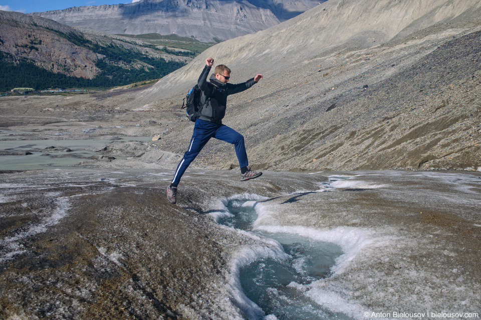 Hiking Athabasca Glacier, Columbia Icefield, Jasper National Park