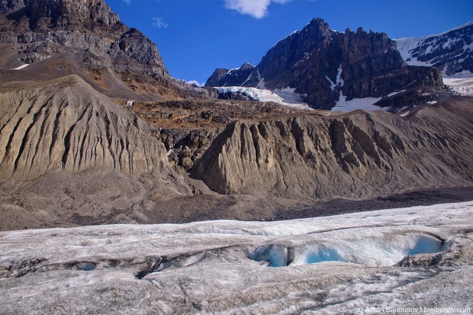 Athabasca Glacier contributing glacier at Andromeda Mountain, Columbia Icefield, Jasper National Park