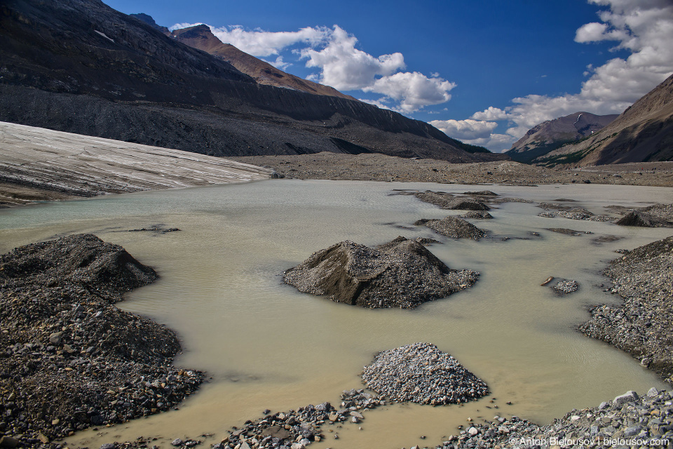 Athabasca Glacier toe meltwater, Columbia Icefield, Jasper National Park