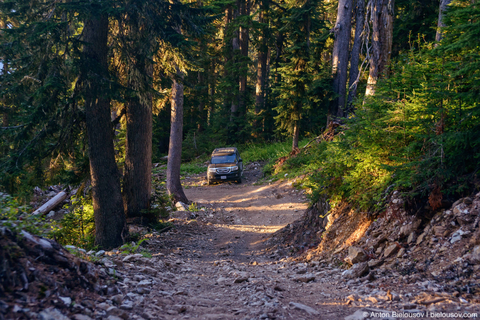 Honda Pilot at Mount Sproatt alpine trail