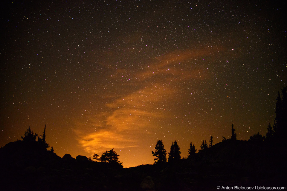 Night sky over Whistler, BC