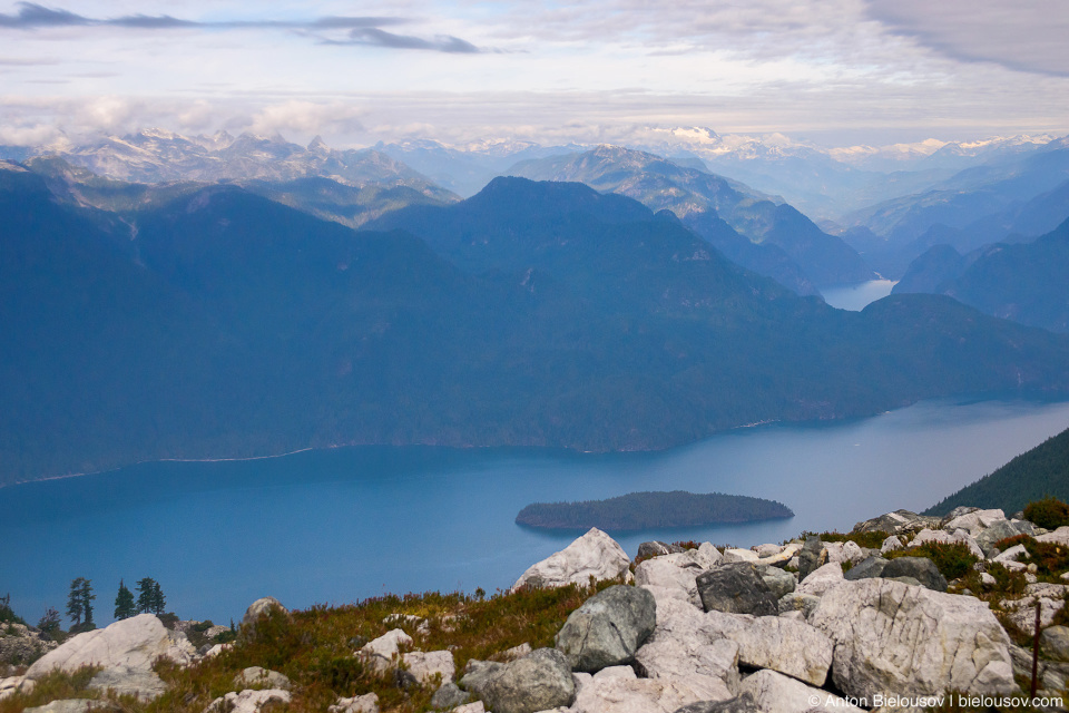 Golden Ears Peak trail view to Pitt Lake