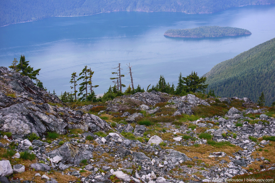 Golden Ears Peak trail view to Pitt Lake