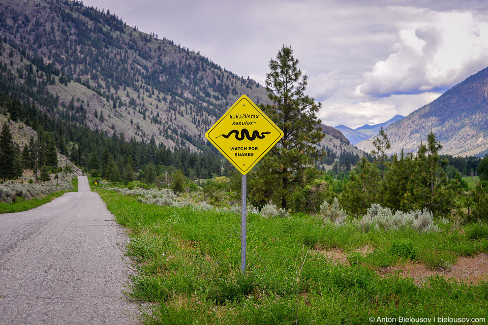 Whatch for snakes sign Chapaka, BC