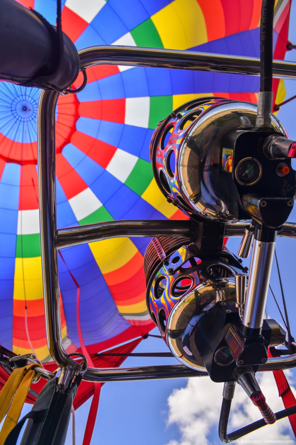 Hot air balloon burner at Wooden Shoe Tulip Fest