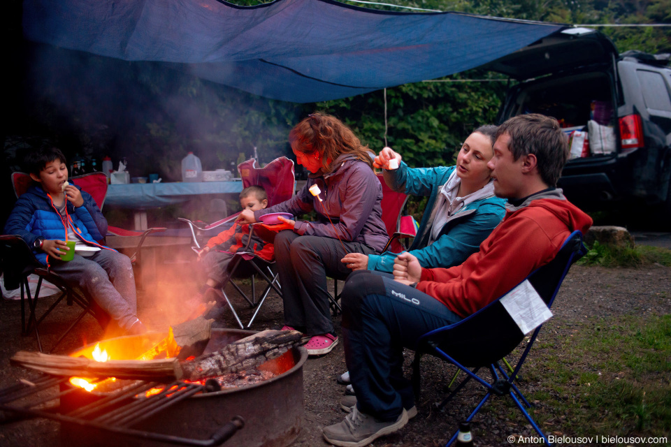 Camping at Kalaloch campsite, Olympic National Park