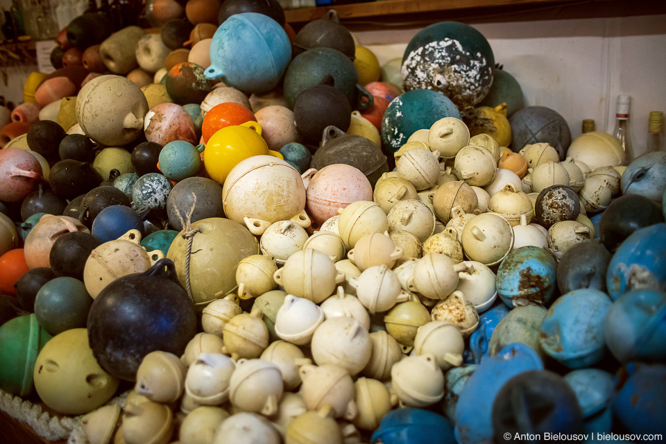 Buoys at John's Beachcombing Museum, Forks, WA